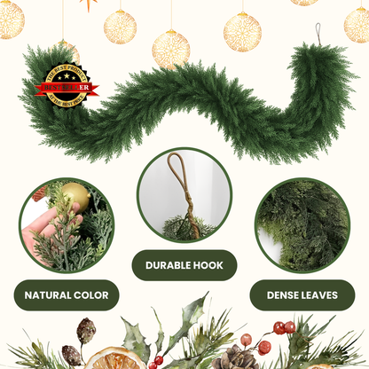 ⛄ 2025 Ultra-Real Cedar Luxe Garlands 🎅 Transform Your Home Into a Cozy Holiday Wonderland 🎄