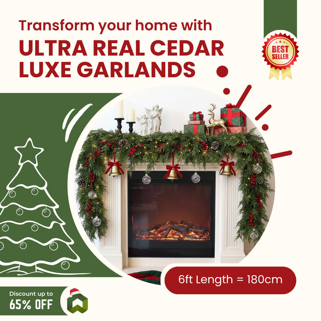 ⛄ 2025 Ultra-Real Cedar Luxe Garlands 🎅 Transform Your Home Into a Cozy Holiday Wonderland 🎄