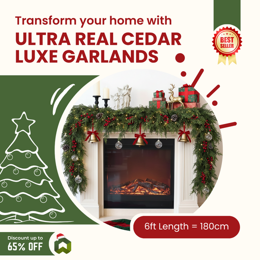 ⛄ 2025 Ultra-Real Cedar Luxe Garlands 🎅 Transform Your Home Into a Cozy Holiday Wonderland 🎄