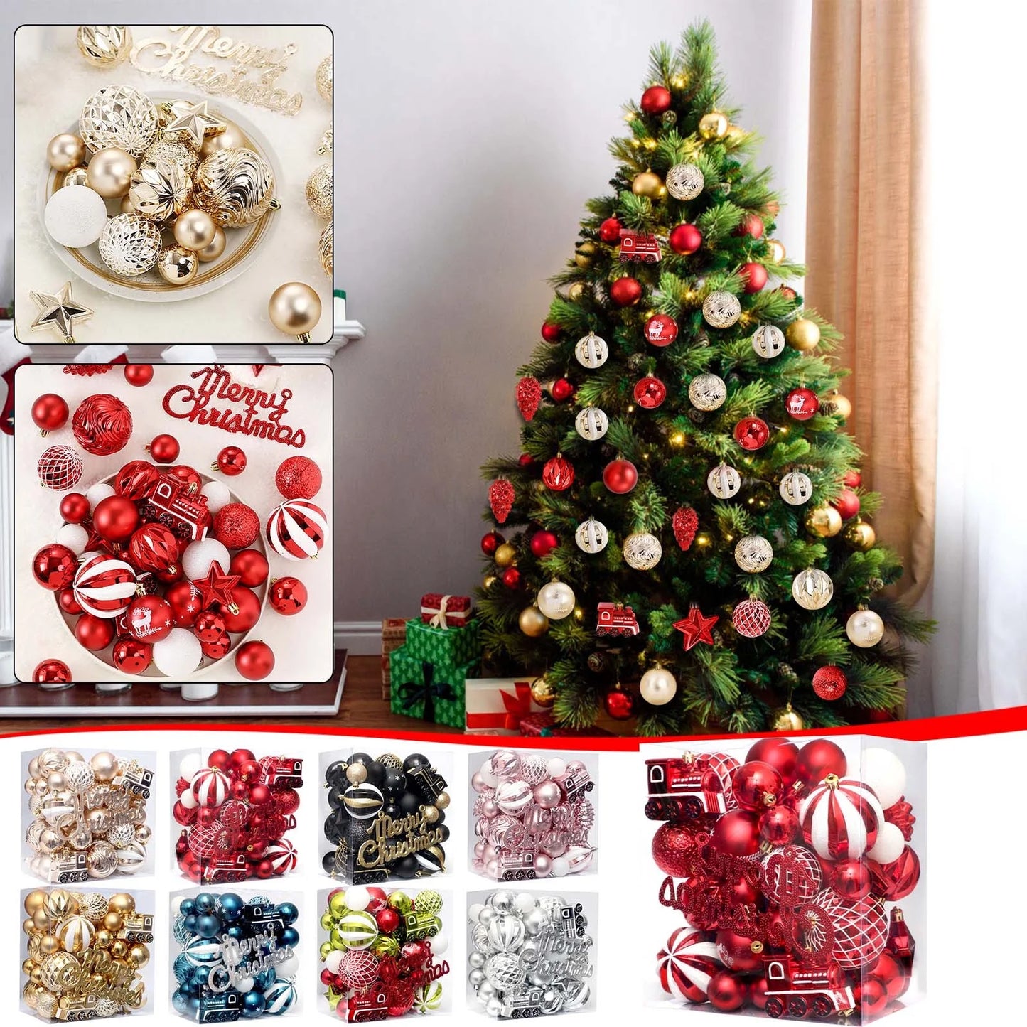 🔥 SALE UP TO 35% 🎄 Christmas Balls Set - Christmas Tree Decoration Set Pendant for Xmas Tree 🌲